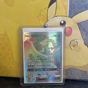 Rainbow, rare reshiram GX mint condition just pulled